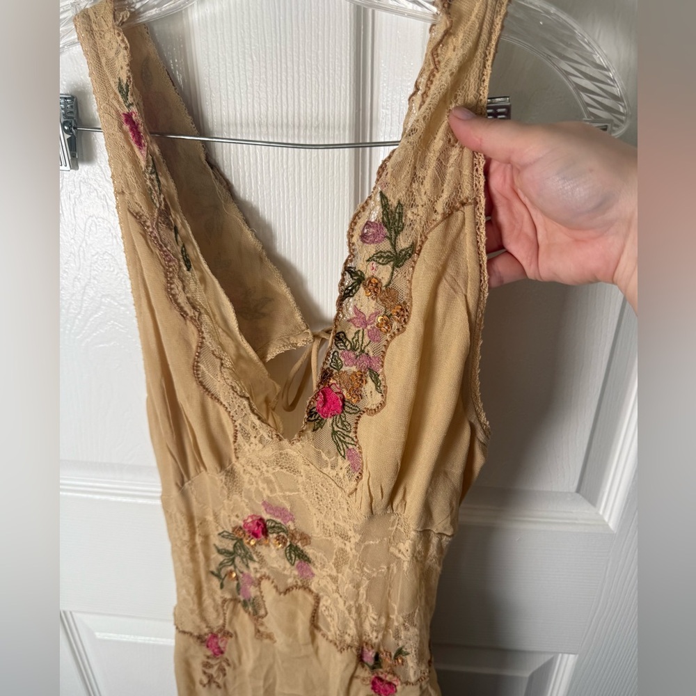Free People Meet Again Midi Dress in Beige L - Picture 3 of 13